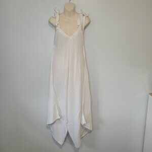 NWT Sand & Spirit White Wide Leg Beach Cover Up Romper Size M
